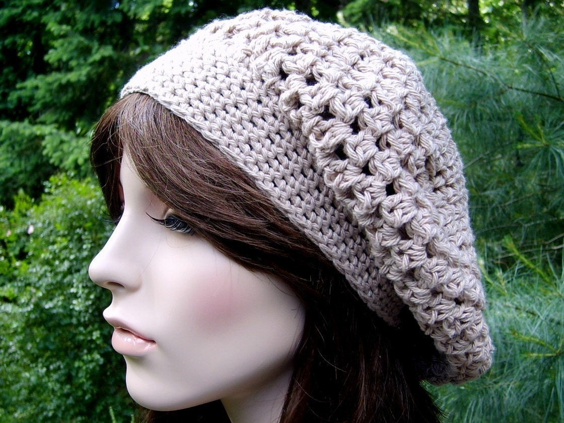 Crochet Hat, Crochet Womens Hat, Womens Slouchy Hat, Crochet Rasta Hat, Crochet Beret, Autumn Fashion Jute