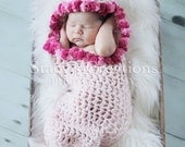 Crochet Cocoon, Hooded Cocoon, Baby Girl Cocoon, Baby Cacoon, Newborn Cocoon, Infant Cocoon, Crochet Baby Pod, Photography Prop, Pink