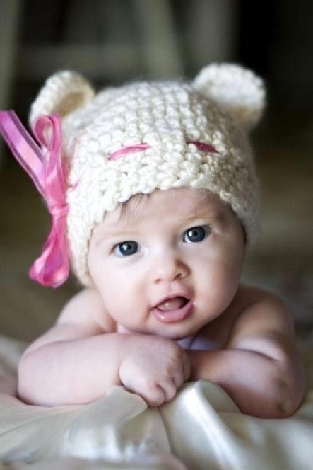 Crochet Baby Hat Baby Bear Hat Girl Bear Hat Baby Girl Hat Newborn Bear Hat Animal Hat Photography Prop Ivory