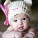 Crochet Baby Hat Baby Bear Hat Girl Bear Hat Baby Girl Hat Newborn Bear Hat Animal Hat Photography Prop Ivory