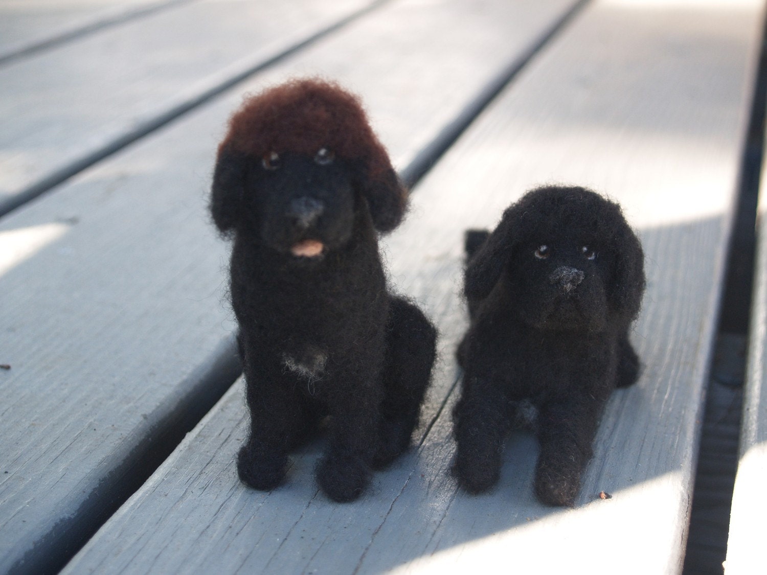Set of Two Felted Dogs