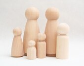 SALE - natural wooden doll bodies - 1 family - do it yourself