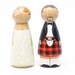 The Original - Custom Wedding Cake toppers Scottish Peg Doll Goose Grease with Kilt- wooden dolls
