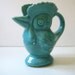 Vintage 1950s rooster pitcher, turquoise.