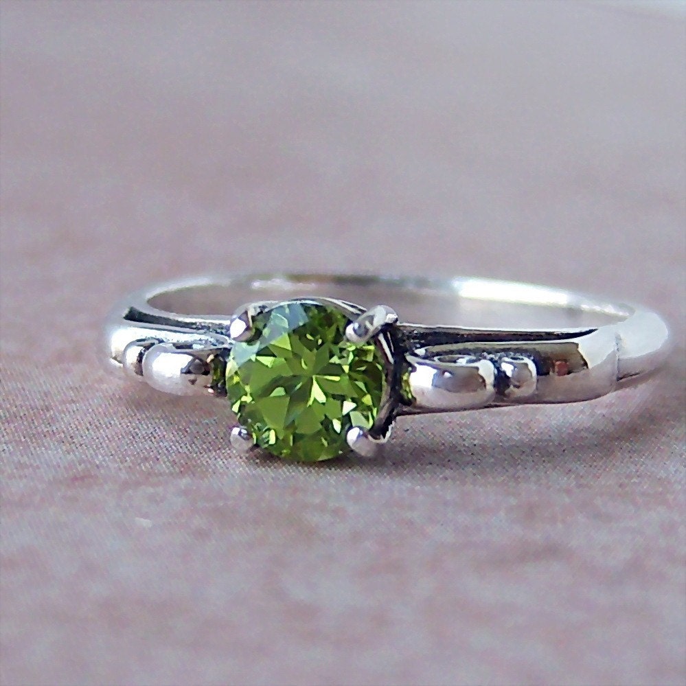 Genuine Peridot Sterling Silver Filigree Ring, Cavalier Creations