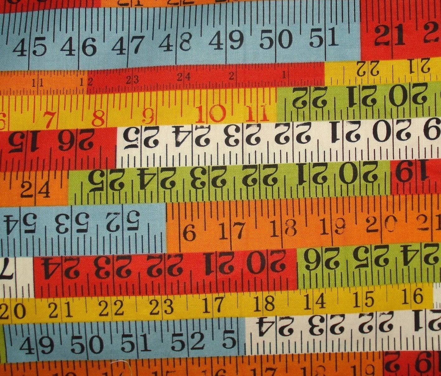 Moda Recess Rulers Fabric Fat Quarter FQ in Red