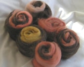 Mini BON BON Six Pack  Subdued colors Sumptious Sweets Merino Mohair and more for Handspinning and Crafts