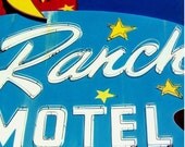 Sky Ranch Motel - Acrylic Mini Painting - Vintage Vegas Googie
