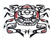 Northwest-Inpsired Crab Blank Card or Cancer Zodiac Card