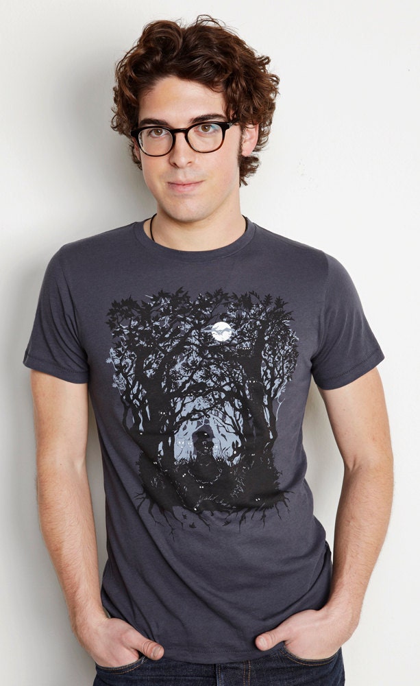 SALE Men's Organic Eyes in the Dark Shirt Victorian Gothic