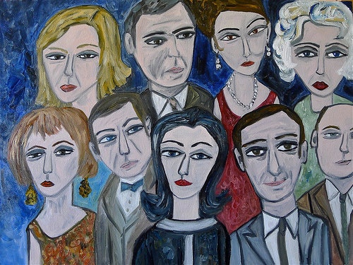Harry's friends.  Original oil painting by Vivienne Strauss.