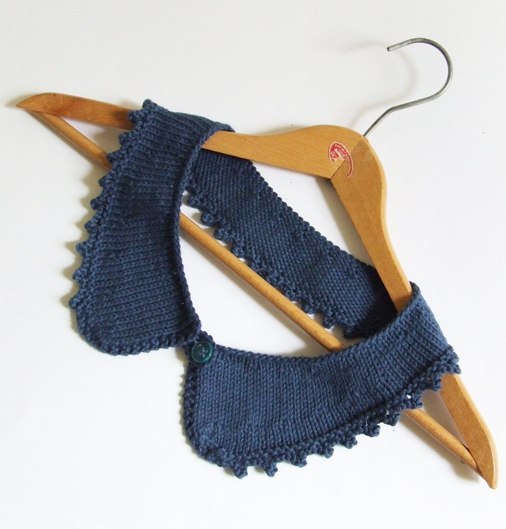 knitted picot edge collar pdf pattern