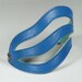 Leather Bracelet Cuff Mint and Blue Reversible