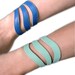 Leather Bracelet Cuff Mint and Blue Reversible