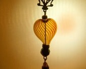 Delicate Art Nouveau Hand Blown Heart Necklace