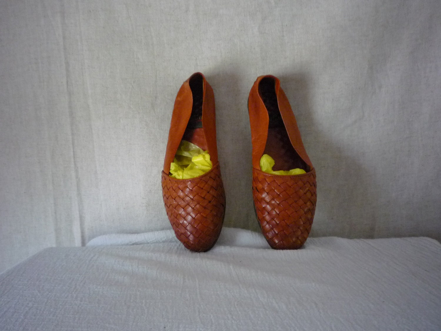 Woven Supper Soft Leather Shoes - Brown / Caramel - Rustic