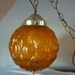 Vintage Hanging Globe Light - Amber Swang Lamp - Pendant,Chain Cord