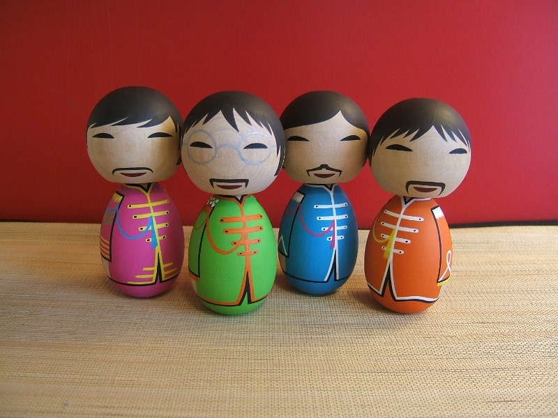 The Beatles Sgt. Pepper Custom Kokeshi doll set