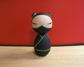 Kokeshi doll. Sasha the kokeshi ninjette jungle version