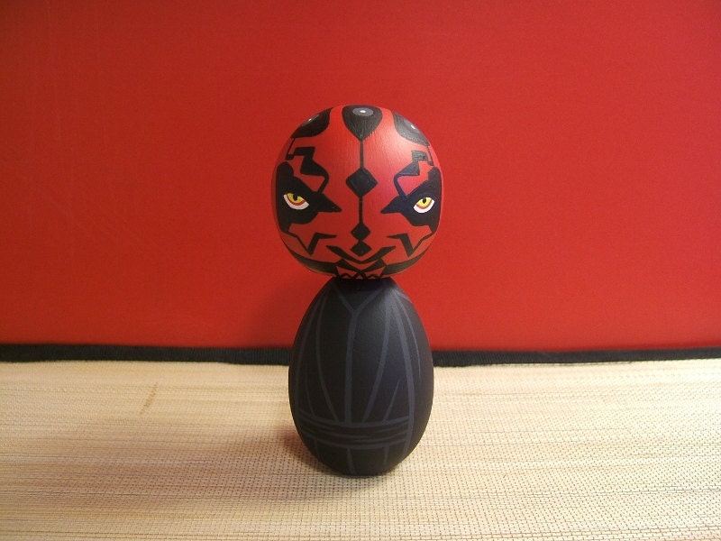 Kokeshi Doll. Sith inspired custom Darth Maul