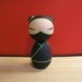 Kokeshi doll. Sasha the kokeshi ninjette jungle version