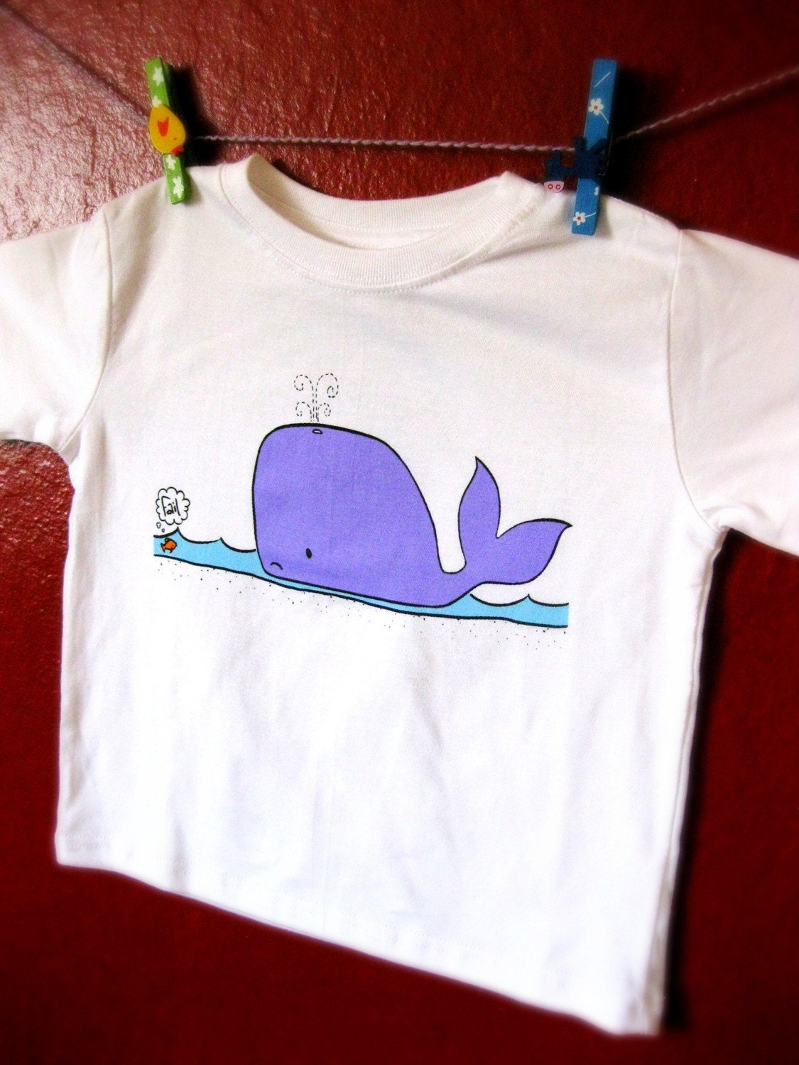 SALE // Organic Toddler Tshirt - Conserve Water Whale