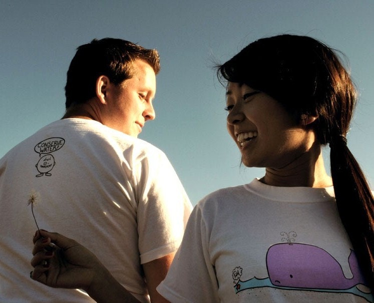 SALE // Eco-Friendly Adult Tshirt - Conserve Water Whale