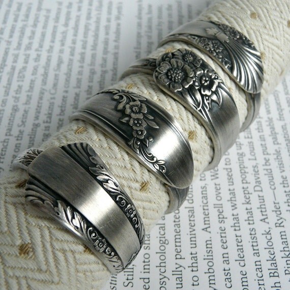 Spoon Napkin Rings Made From Antique Silverware, Set of 4, Lot 11