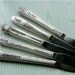 Herb Plant Stakes - Set of 5, Antique Silver Knives, Rosemary, Sage, Thyme, Basil, Oregano