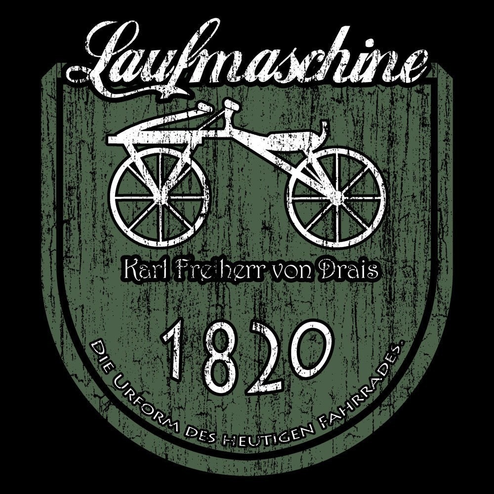 Early bicycle -  Laufmaschine - Bicycle prototype Tee Shirt - German - Cycling