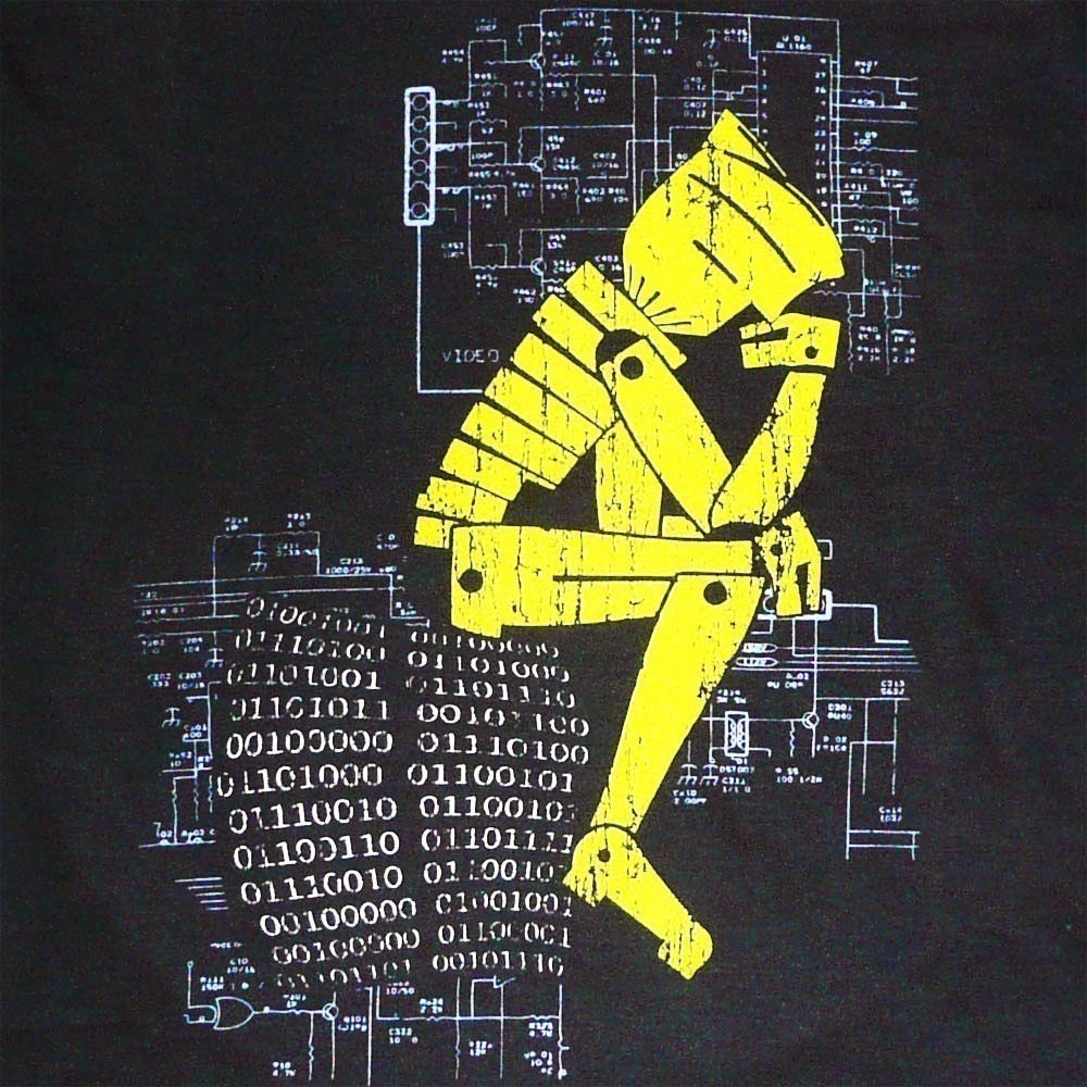 Robot Philosopher - Thinking Man - T Shirt - S M L XL