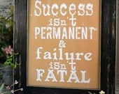Success and failure sign digital PDF - yellow gold uprint art words vintage style primitive paper old 8 x 10 frame saying