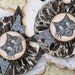 Set of THREE Vintage Inspired HALLOWEEN Gift Tags Ornaments Victorian Paper Rosettes Scaredy Cats