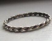 Twisted Sterling Silver Stacking Ring Braid Ring