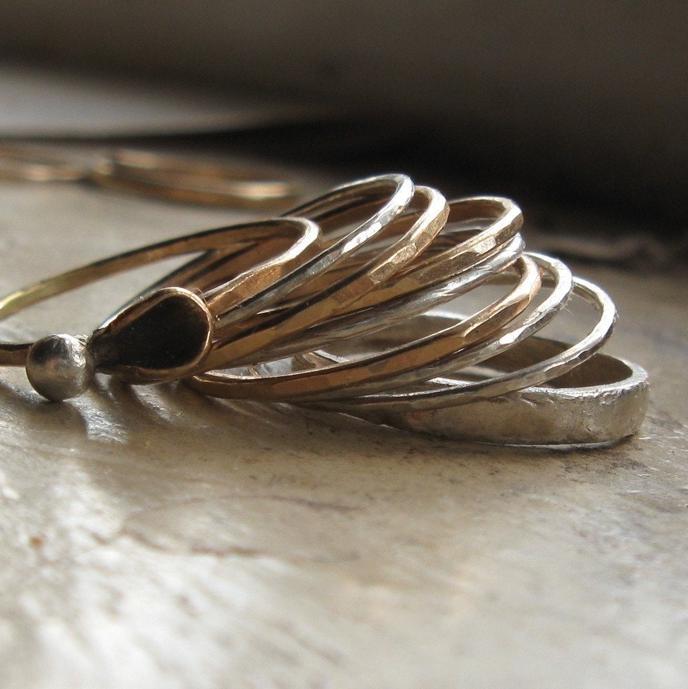 Stacking Rings - Gold and Silver
