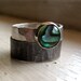 Rustic distressed sterling abalone rings