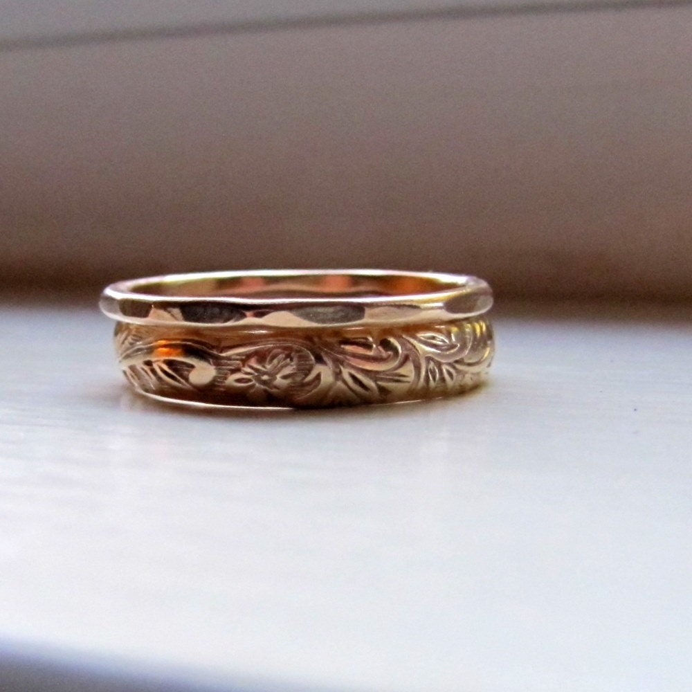 14k Gold Stacking Wedding Rings