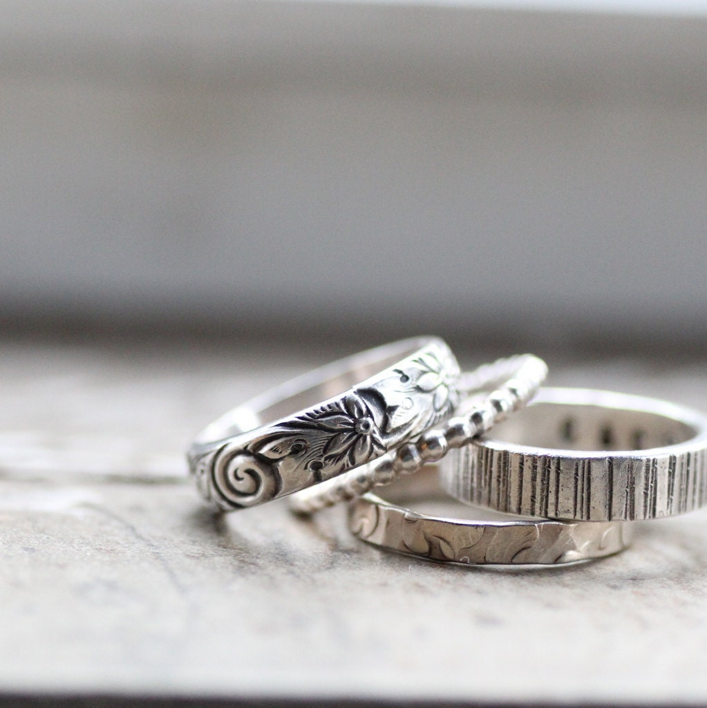 Rustic Princess Stacking Rings