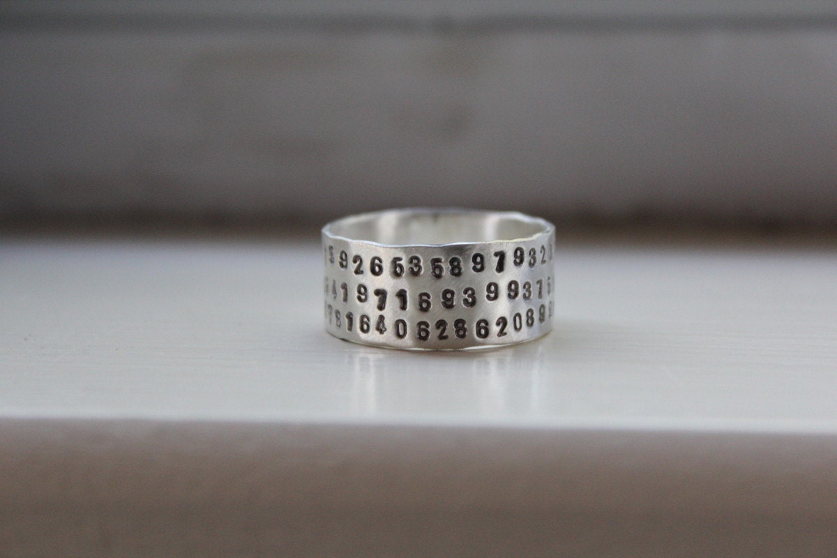 Unique Sterling Pi Ring for Geeks and Math Lovers - Graduation gift