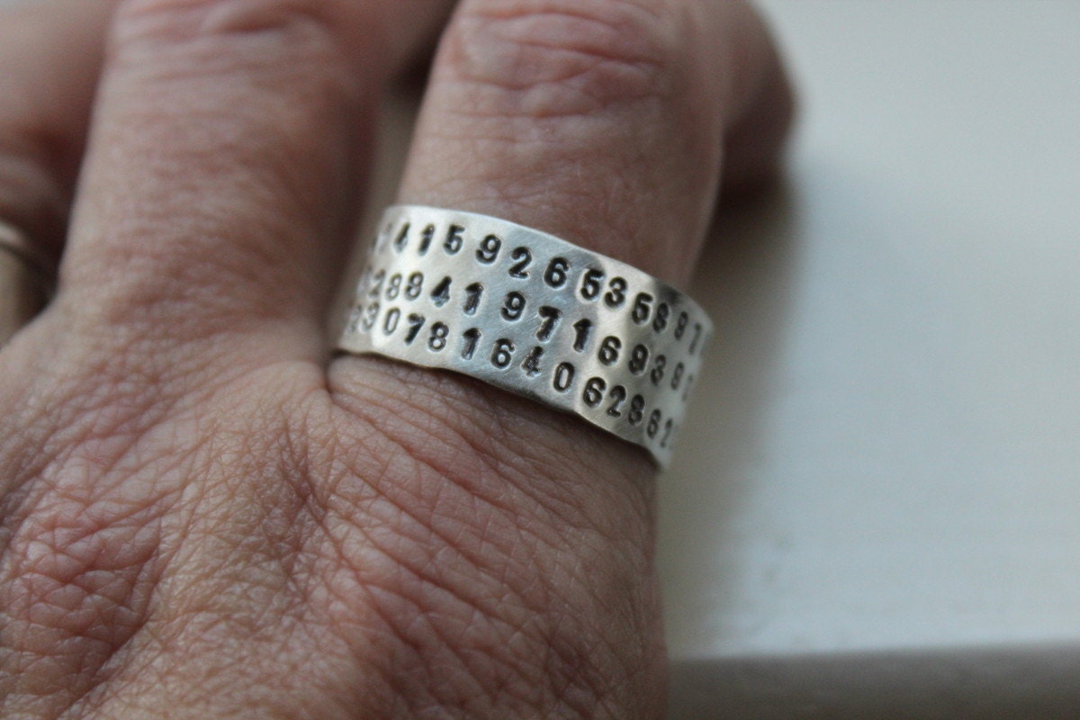 Unique Sterling Pi Ring for Geeks and Math Lovers - Graduation gift