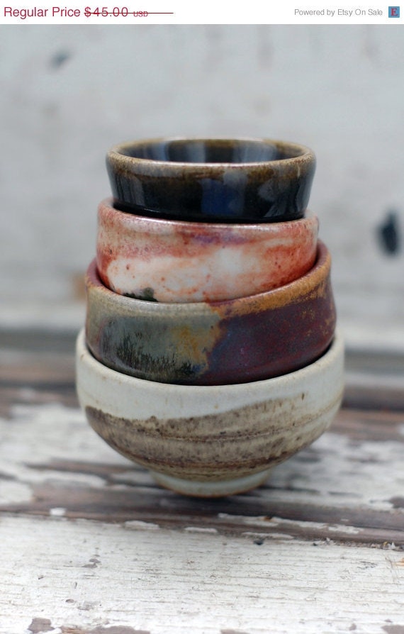 SALE 20% OFF Cyber Monday four sake ochoko - FREE Shipping