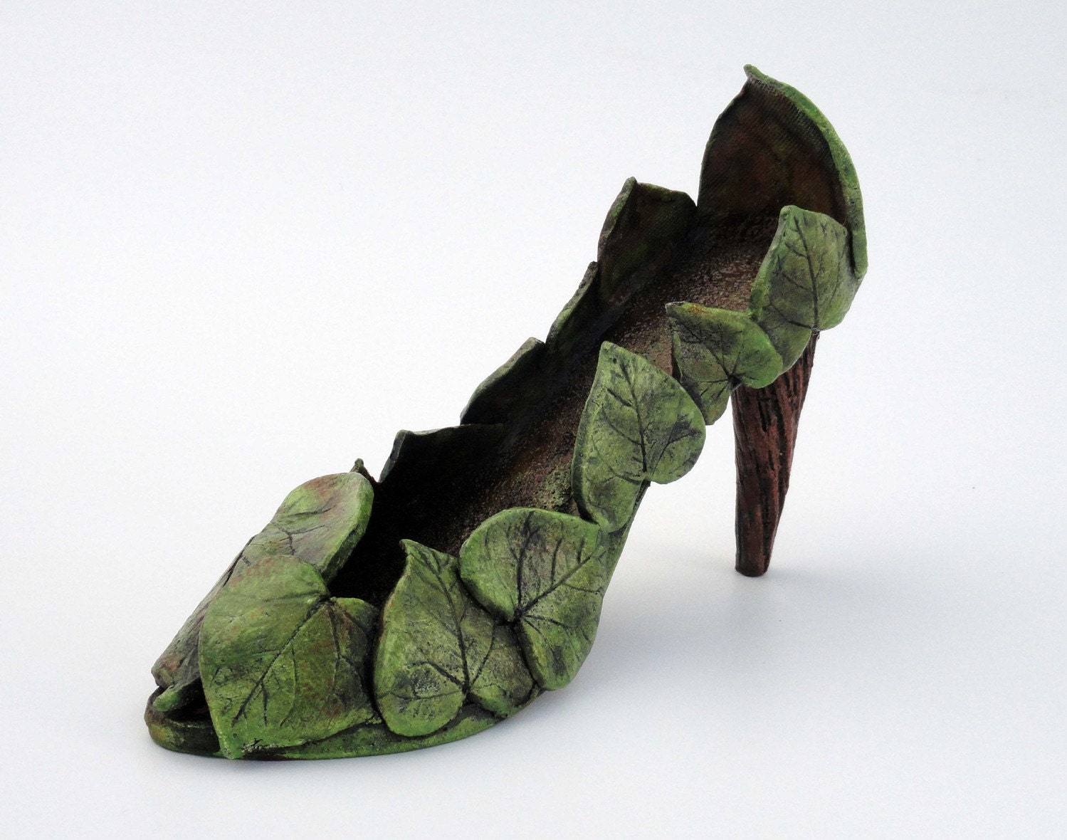 Ceramic Shoe Sculpture - Garden Goddess Shoe  Made to order