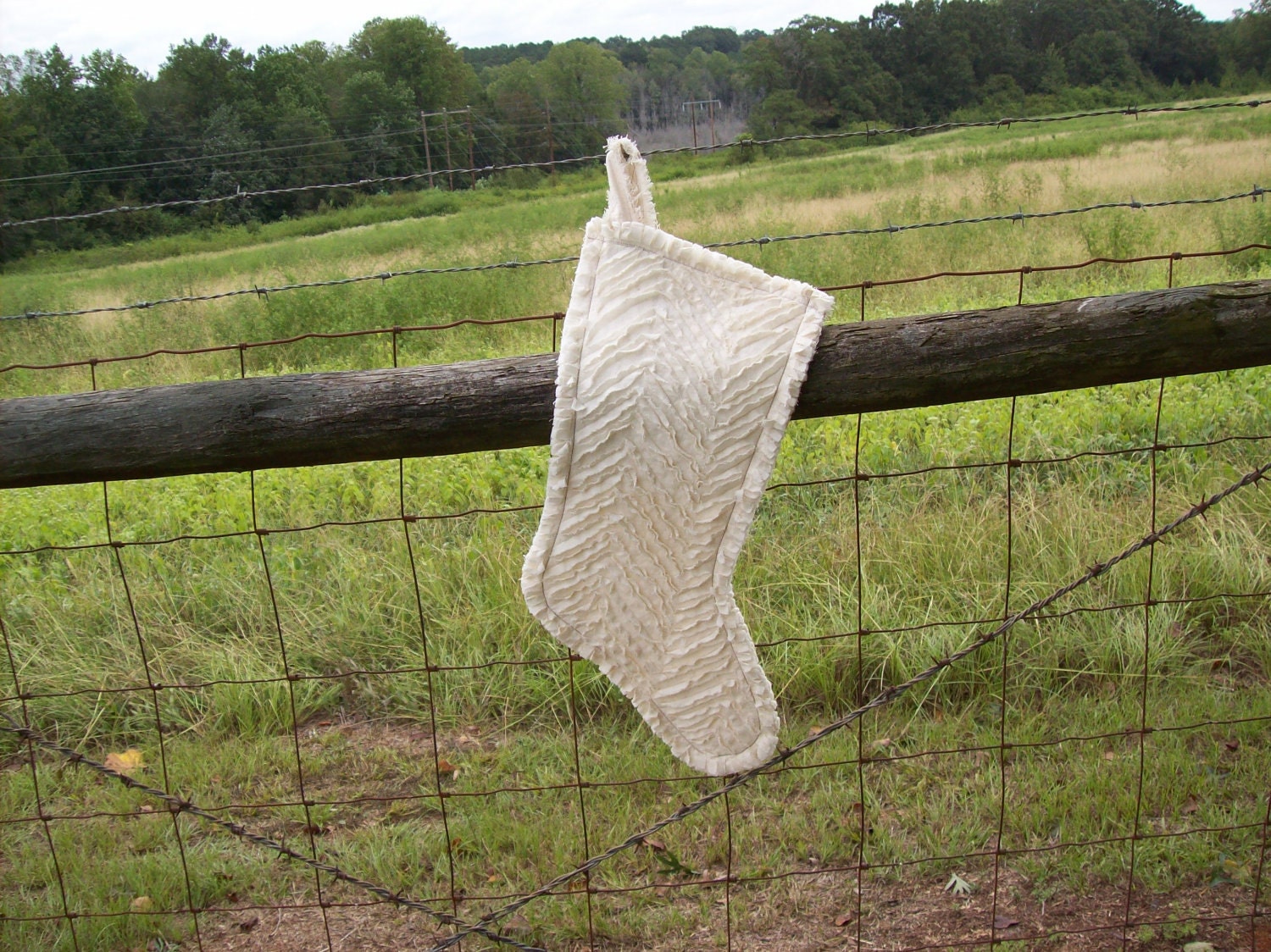Raggedy Christmas Stocking Rustic Farmhouse Decorations French Country Handmade Primitive Quilted Stocking Cottage Chic