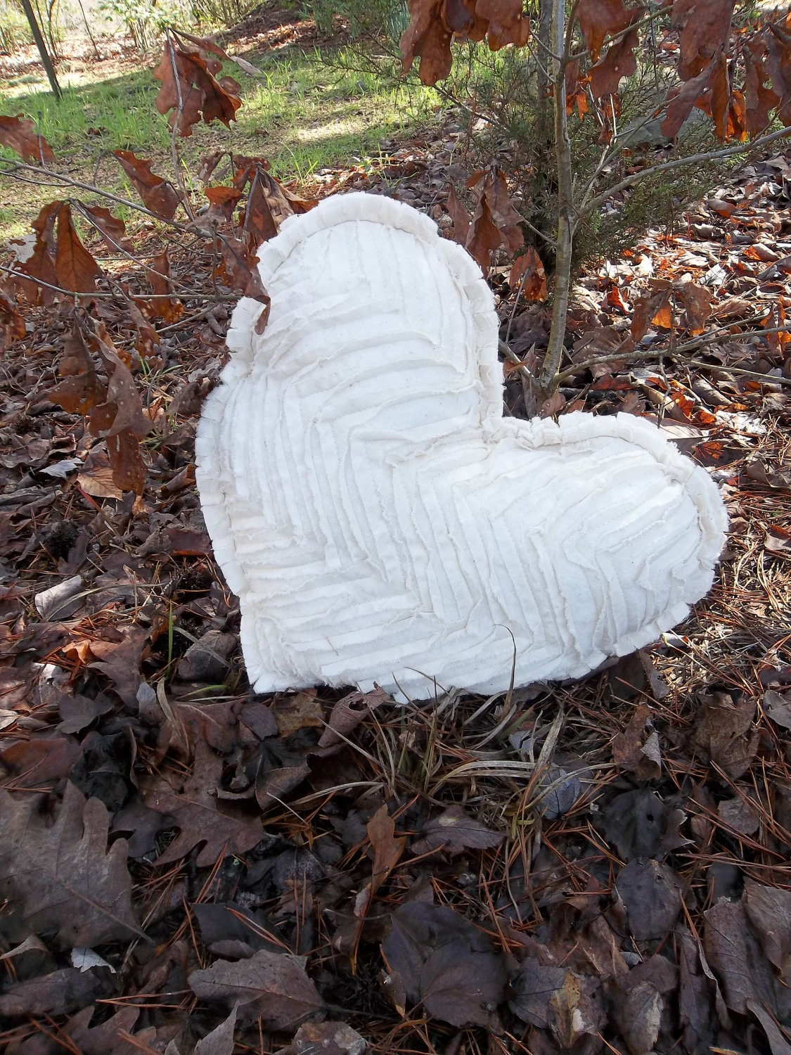 Raggedy Heart Pillow Farmhouse French Country Decorative Pillow Pillow Quilted Wedding Ceremony Decor Ring Bearer Pillow Cottage Chic