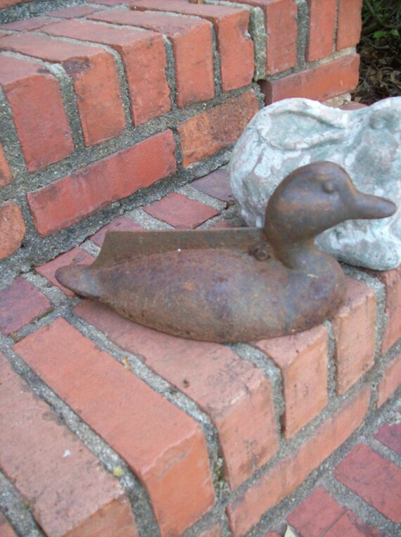 Vintage Cast Iron Duck Boot Scraper Farmhouse Lake by misshettie