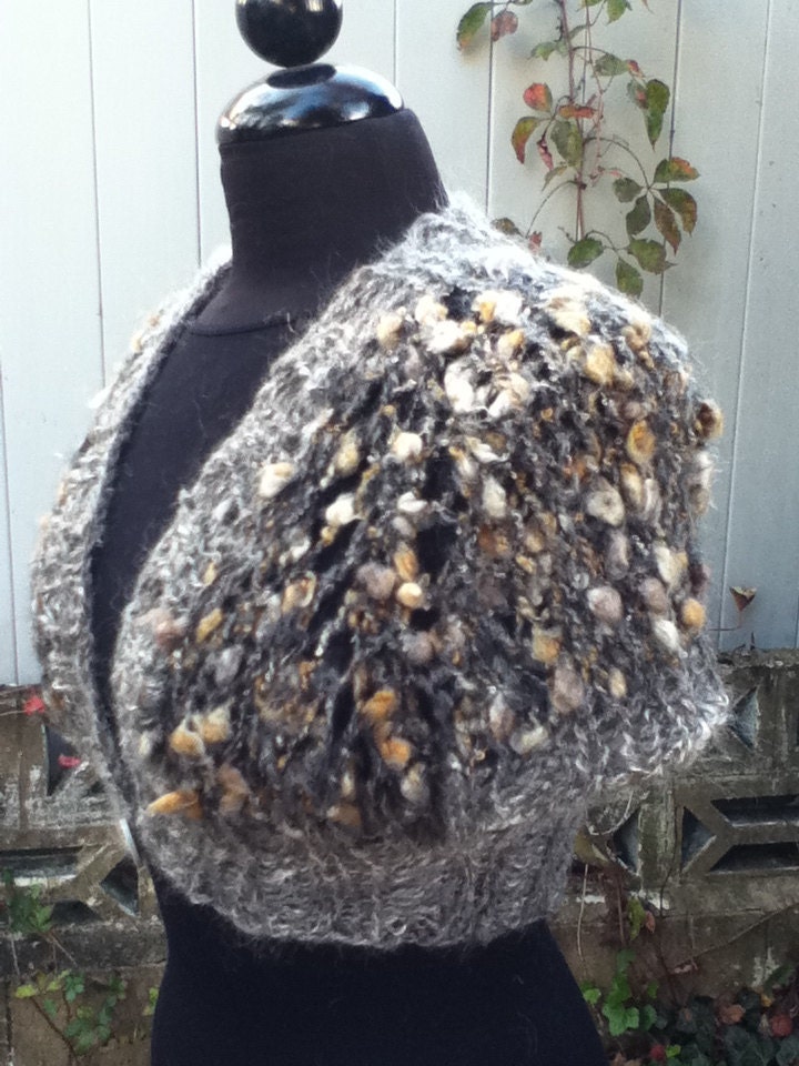 Bolero Vest Caramel - PDF Knitting Pattern for handspun yarn - US 17 (12.75 mm)
