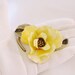 Vintage Flower Brooch, Yellow Enamel Rose