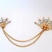 Vintage Star-Art Blue Rhinestone GF Chatelaine Brooch