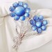 Art Deco Flower Brooch Blue Moonglow Rhinestone, Bridal