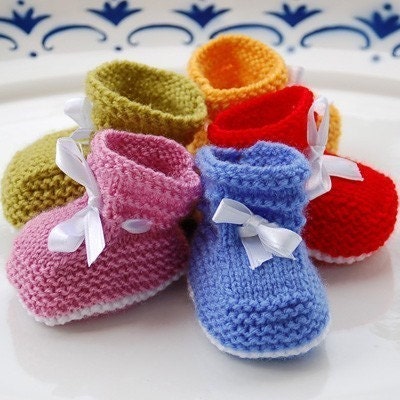Easy Baby Booties PDF PATTERN (1-3, 3-6 and 6-12 months)
